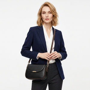 Pebbled PU Leather Zipper Closure <b>Crossbody</b> <b>Bag</b> Flap Messenger Handbag <b>Waterproof</b> up 1L Capacity Shoulder Purse for Daily Travel - Product Image 4