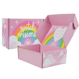 Boîte d'expédition d'expédition en carton ondulé avec logo imprimé personnalisé rose élégant boîte cadeau de sushi en relief avec feuille d'aluminium prix d'usine inférieur - Product Image 2