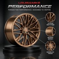 Nouvelle jante en alliage d'aluminium forgé, design Y Mesh, bronze brossé, concave, logo personnalisé, jante de voiture 18-22 pouces 5x114.3