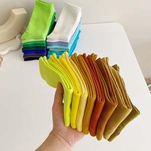 Chaussettes mi-mollet fines en pur coton pour femmes, couleur bonbon, empilées, respirantes, anti-odeurs, absorbant la transpiration - Product Image 4