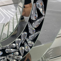 Table Console Créative Moderne et Simple en Cristal O pour Foyer, Table d'Entrée avec Miroir pour Salon et Couloir à Usage Décoratif