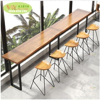 Table basse en bois moderne pour restaurant - Table en bois de chêne à bord brut pour salon, café et usage commercial