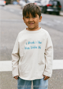 Camiseta de <span class=keywords><strong>Manga</strong></span> <span class=keywords><strong>Larga</strong></span> 100% Algodón para Niños, Unisex, Camiseta de Verano para Bebé con Logotipo Personalizado en la Parte Delantera, Ropa Lisa - Product Image 5