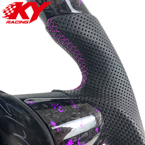 Volant sport personnalisé en fibre de carbone forgée violette et cuir noir, compatible avec Ford <span class=keywords><strong>Focus</strong></span> MK2 ST <span class=keywords><strong>RS</strong></span> RS500 <span class=keywords><strong>2006</strong></span>-2011 - Product Image 2