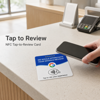 Support de table en acrylique 12 cm pour carte de commentaires Google, compatible NFC215, carte RFID passive haute fréquence 13,56 MHz, QR, OEM/ODM personnalisé