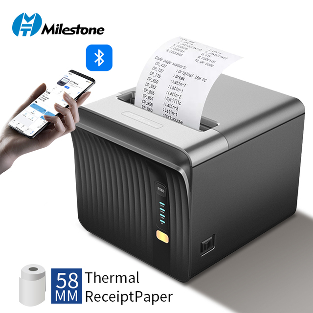 Milestone MHT-P80A Desktop Thermal Receipt Printer 80mm POS with Barcode & QR Code Support in Stock Compatible Windows Linux