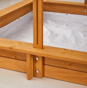 Bac à sable en bois pour enfants avec auvent, bacs de rangement et bâche de sol intégrée. Parfait pour jouer dans le jardin. - Product Image 5