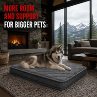 Matelas orthopédique pour chien 89x58cm gris matelassé 11cm avec housse amovible imperméable