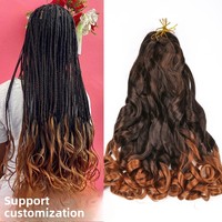 Perruque africaine pour le commerce transfrontalier, dreadlocks, grandes boucles françaises, ondulations lâches, cheveux au crochet, fibre haute température, double trame machine