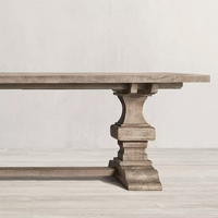 Table de salle à manger extensible et réglable rectangulaire à chevalet de style vieilli RH Pays français Charme antique rustique en chêne massif