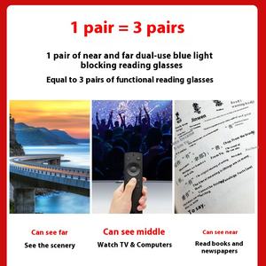 Lunettes de lecture multifocales progressives photochromiques bloquant la lumière bleue Zoom intelligent Business TR Frame Logo personnalisé en gros - Product Image 4