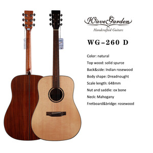 Guitare acoustique solide WG260 Wavegarden, semi-acoustique de haute qualité avec dos et côtés, bon prix - Product Image 3