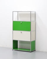 8K Spiegelpolierter Stahlschrank im Vintage-Modernen Stil Multifunktionales Bücherregal mit Schublade Nachhaltig Korrosionsbeständig