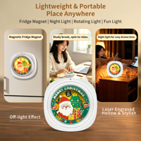 Drehbarer 3D-Papierschnitt-Kühlschrankmagnet Weihnachtsmann Weihnachtsbaum LED-Papierschnitzlampe Kühlschrankaufkleber Weihnachtsdekoration Geschenk