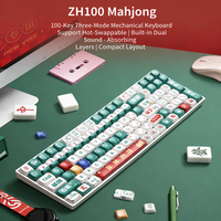 Clavier mécanique ergonomique sans fil Zornher ZH100, montage Gasket, son Mahjong silencieux, touches PBT, pour bureau et gaming