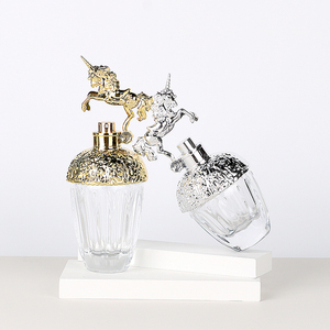 Luxury Glass Perfume bottle Customized 50ml 80ml Transparent Glass <b>Silver</b> Pony Perfume Packaging <b>Spray</b> Bottle With <b>Spray</b> Cap - Product Image 1