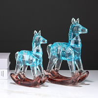 Statue de Cheval Porte-Bonheur Doré en Résine Feng Shui pour la Maison/le Bureau – Cadeau pour le Succès et la Prospérité