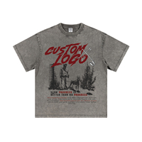 Kaos Batik Vintage Snow Wash Pria Oversize Kerah Bulat Lengan Pendek Kasual Streetwear