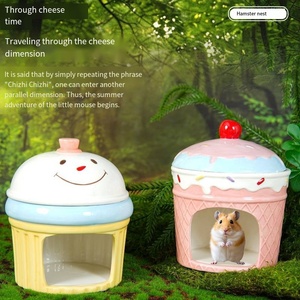Hamster Golden Hamster Fancy Rat Summer Cooling Nid en céramique-Cartoon French Cream Heatstroke Prevention Ice House - Product Image 6