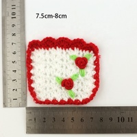 En gros, Applique florale 3D en crochet pur fait main, broderie de rose stéréoscopique, écologique, style Cottage Core, pour chapeaux et robes