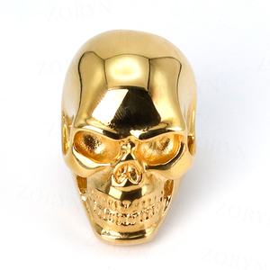 Anillo de Calavera de Jefe Indio Gótico de Acero Inoxidable Chapado en Oro de 18K para Hombre y Unisex, con Pluma 3D y Tocado, Estilo Atrevido, Biker, Punk, Hip Hop, para Uso Diario - Product Image 3