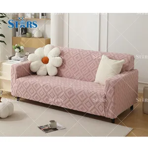 E-commerce Hot Selling Jacquard Knitted Jacquard Sofa Covers 1 2 3 Seater Super Soft Stain Resistant