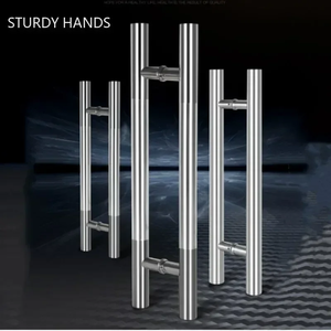 Manijas y tiradores modernos de acero inoxidable con vidrio grueso para puertas correderas de baño, ideales para hoteles y apartamentos, herrajes para puertas interiores, fáciles de instalar. - Product Image 1