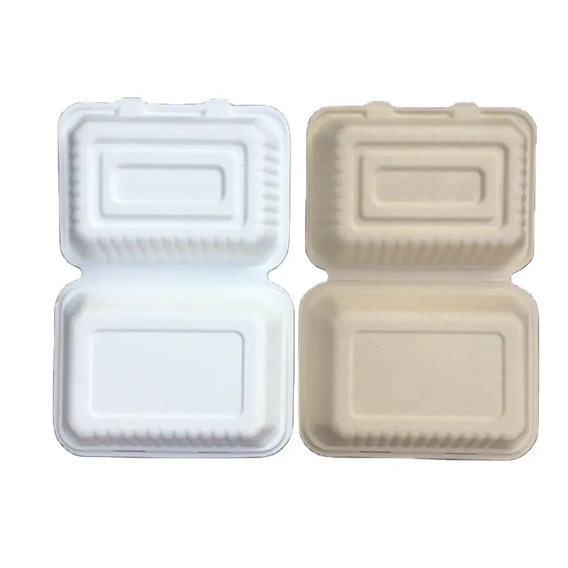 Nemen Fastfood Pla Craft Verpakking Papier Karton Suikerriet Kraft Cornstarch Bagasse Afbreekbaar Lunchbox