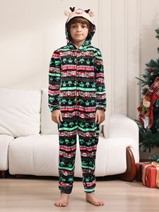 جديد المرأة رجل الفانيلا عيد الميلاد بذلة نمط سانتا المطبوعة مقنعين سحاب Onesie منامة عيد الميلاد الأسرة مطابقة الازياء - Product Image 5