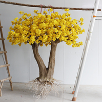 Plantes artificielles résistantes aux UV, grandes plantes paysagères à fleurs, grand arbre à trompette jaune, fausse olive géante, Araguaney, plantes d'extérieur