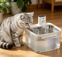 Fontaine à eau intelligente pour animaux de compagnie 3,2 L, batterie 4000 mAh, filtre 4 étapes, acier inoxydable 304, pompe détachable, IPX5 pour chats et chiens