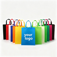 Sacs fourre-tout réutilisables écologiques bon marché, imprimés sur mesure, en tissu recyclable non tissé, avec poignées et logo