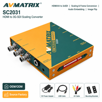 AVMATRIX SC2031 HDMI AV'den 3G-SDI'ya Ölçeklendirme Dönüştürücü, SDI Çıkışları ve AES/EBU Analog Ses Gömme Özelliğiyle Yayın ve Canlı Yayın için