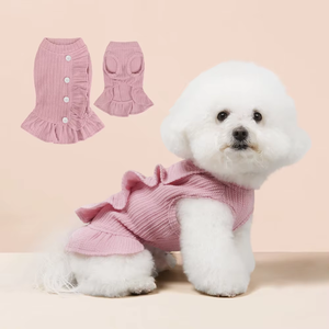 Fishprincess moderno y elegante vestido rosa para perros pequeños poliéster transpirable estampado de animales tradicional XS para primavera - Product Image 2