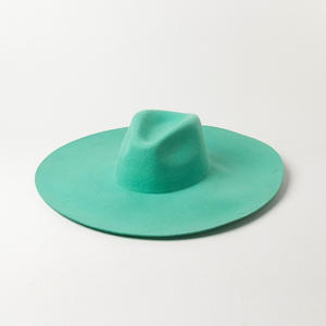 Sombrero fedora de ala ancha para mujer, sombrero femenino de 16cm, color verde menta, <span class=keywords><strong>2022</strong></span> - Product Image 3