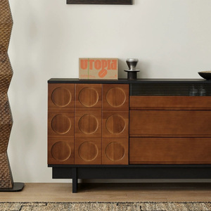 Nordic Retro <b>Sideboard</b> Solid Wood <b>Storage</b> Cabinet For Dining Room Living Room Home Furniture With Drawers And Doors - Product Image 2