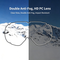 Masque de ski sphérique UV400 à double lentille, anti-buée, coupe-vent, résistant aux chocs, compatible OTG, lunettes de sport pour la neige, logo personnalisé OEM