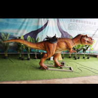 Dinosaure animatronique personnalisé à commande à monnayeur, à télécommande, avec revêtement en silicone et structure en acier, pour parcs d'aventure à thème rugissant