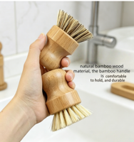 Brosse à vaisselle en bois avec poils de sisal, brosse de nettoyage de cuisine personnalisée, brosse à récurer en bambou, outil de nettoyage ménager