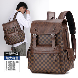 Mochila a cuadros para hombre Lanchi, para portátil de 14 pulgadas, para viajes de negocios, uso diario informal - Product Image 1