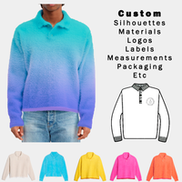 Pull en maille pour homme KD Knitwear Manufacturer, à manches longues, en mohair brossé et fausse fourrure, avec poignets côtelés personnalisés et ourlet contrastant, effet duveteux
