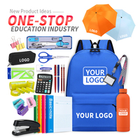 Cartable à dos avec logo personnalisé pour marque Cadeau d'intérêt public Promotion Set de papeterie Stylo et carnet Vente en gros de cartables