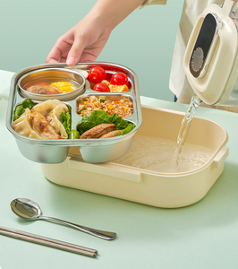 Fiambrera Bento de acero inoxidable con aislamiento caliente, contenedor de alimentos portátil con función calentable y tapa de plástico para recién nacidos - Product Image 6