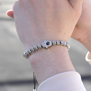 Bracciale fotografico personalizzato per uomo e donna <span class=keywords><strong>bracciali</strong></span> di proiezione con perline in pietra naturale - Product Image 1
