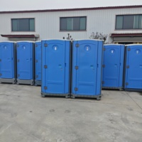 Toilettes mobiles d'extérieur, cabine de toilettes portable avec évier et éclairage pour chantier de construction, camping