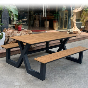 Tavolo Moderno <span class=keywords><strong>da</strong></span> <span class=keywords><strong>Esterno</strong></span> Progettato per Parchi di Montagna, Panchina Impermeabile <span class=keywords><strong>con</strong></span> Telaio <span class=keywords><strong>in</strong></span> Alluminio e Piano <span class=keywords><strong>in</strong></span> <span class=keywords><strong>Legno</strong></span> Plastico, per Uso <span class=keywords><strong>in</strong></span> Patio e Ingegneria - Product Image 3