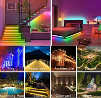 Bande lumineuse LED COB RGB sans points pour escaliers, ruban LED à changement de couleur fluide pour éclairage des marches et des contremarches, 12V, ultra-lisse, sans points apparents