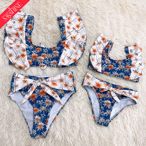 Stampa personalizzata Bikini palma mamma e Me due pezzi costume da bagno <span class=keywords><strong>piscina</strong></span> spiaggia <span class=keywords><strong>abbigliamento</strong></span> estivo - Product Image 5