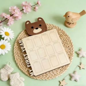 Cadre photo personnalisé pour bébé en gros « Mon Premier Anniversaire » – Cadre en bois pour étapes importantes, cadeau de naissance idéal pour les nouveaux parents - Product Image 1