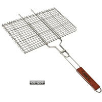 Filets à grille rotatifs Panier Portable en fer perforé grillages métalliques pour barbecue en plein air pour hamburgers et poulet